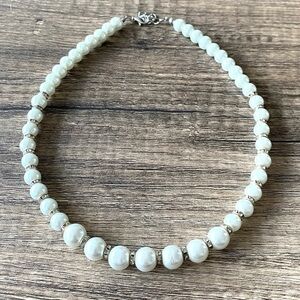 Pearl & Pave Bead Necklace